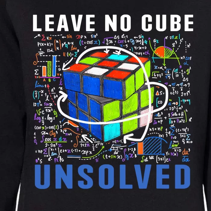 Leave No Cube Unsolved Funny Speed Cubing Math Womens California Wash Sweatshirt