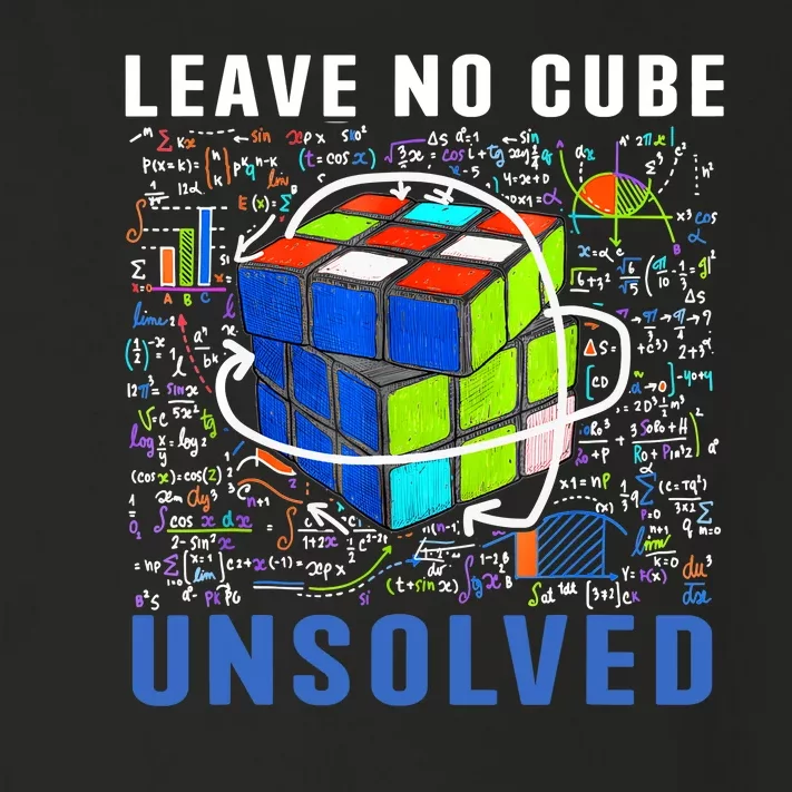 Leave No Cube Unsolved Funny Speed Cubing Math Toddler Long Sleeve Shirt