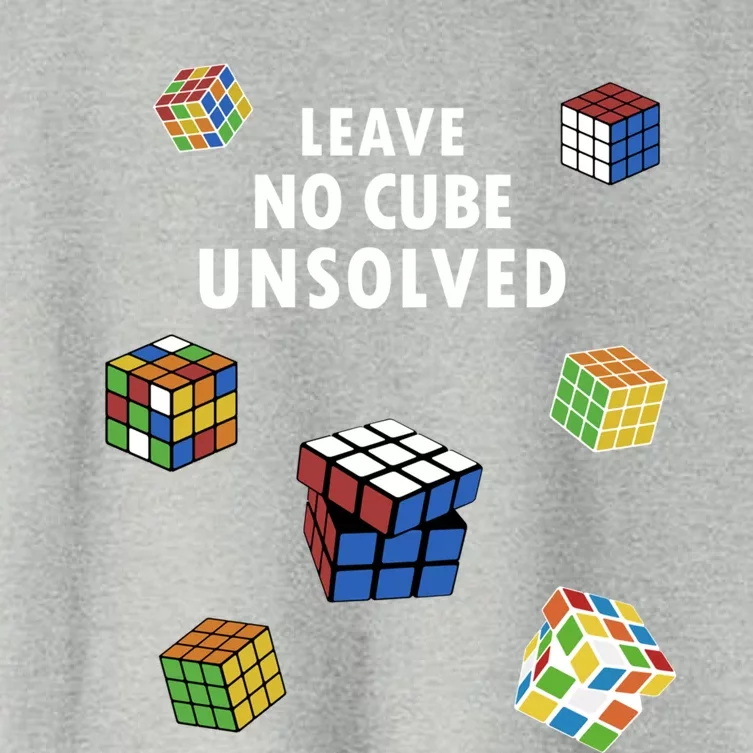 Leave No Cube Unsolved Speedsolving Speedcubing Speed Cuber Great Gift Women's Crop Top Tee