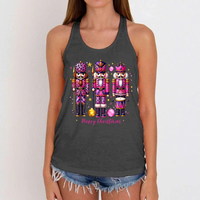 Leopard Nutcracker Christmas 2024 Women's Knotted Racerback Tank