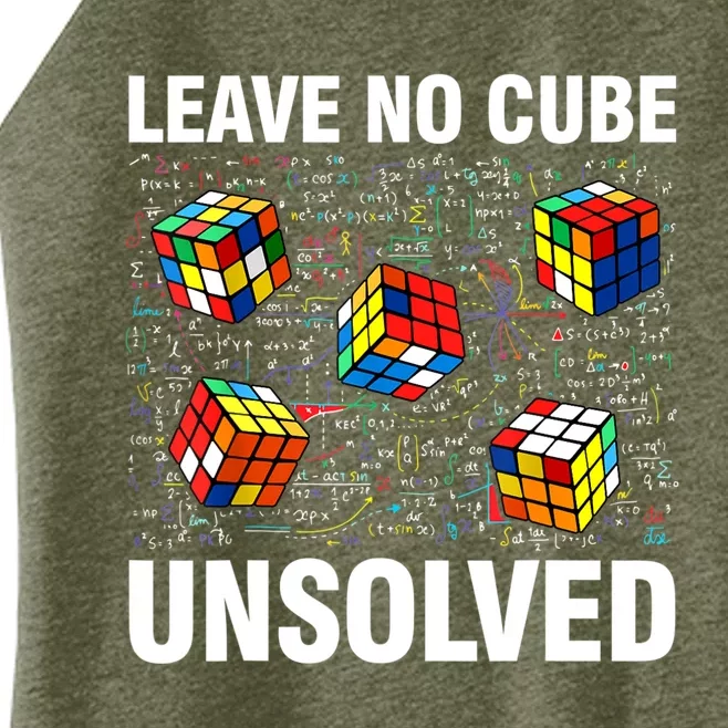 Leave No Cube Unsolved Funny Speed Cubing Math Women’s Perfect Tri Rocker Tank