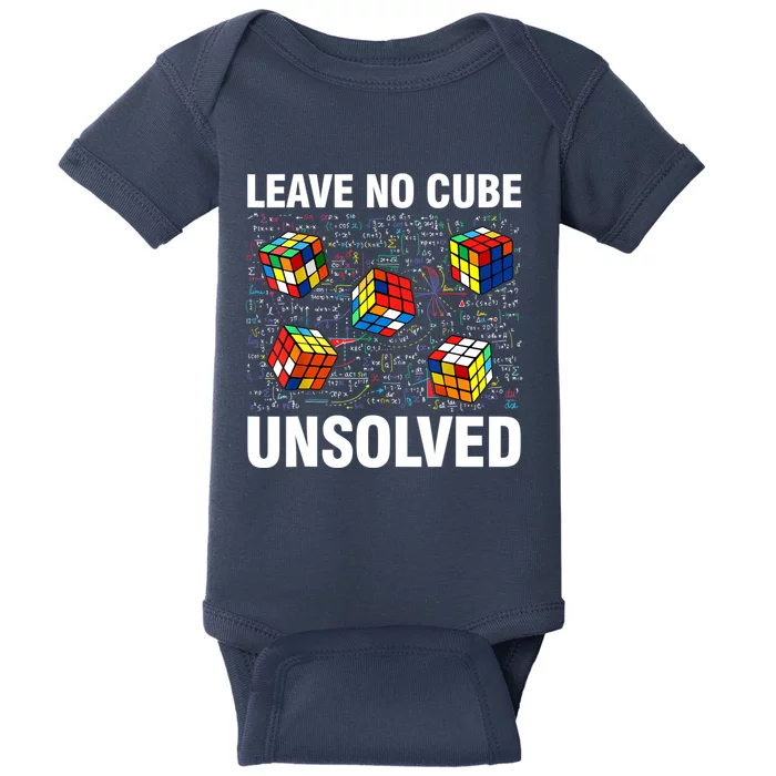 Leave No Cube Unsolved Funny Speed Cubing Math Baby Bodysuit