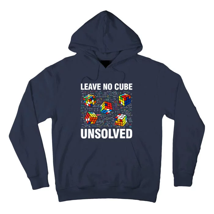 Leave No Cube Unsolved Funny Speed Cubing Math Tall Hoodie