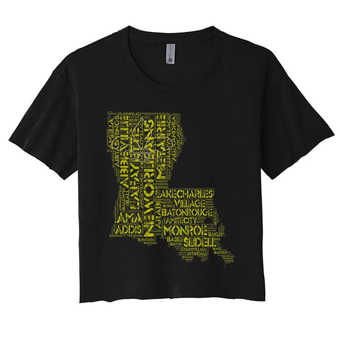 Louisiana Novelty Cities Women's Crop Top Tee