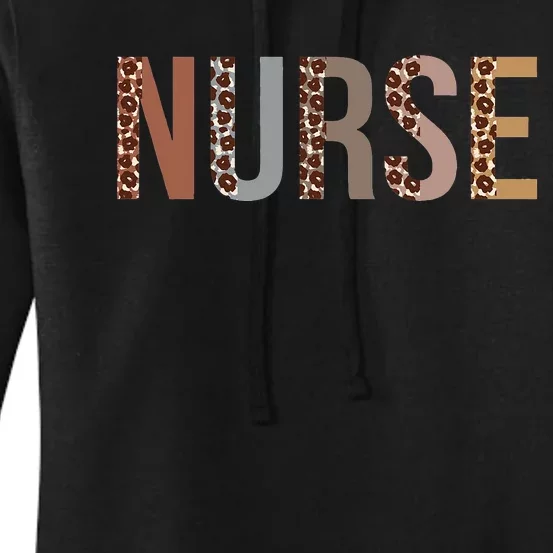 Leopard Nurse Day Appreciation Nurse Week For Work Women's Pullover Hoodie