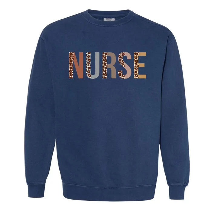 Leopard Nurse Day Appreciation Nurse Week For Work Garment-Dyed Sweatshirt