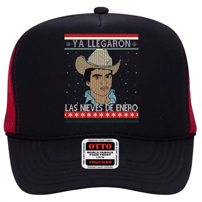 Las nieves de Enero El Rey del Corrido Mexican Christmas High Crown Mesh Trucker Hat