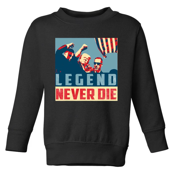 Legend Never Die Trump 2024 President Support Vote For Trump Toddler Sweatshirt