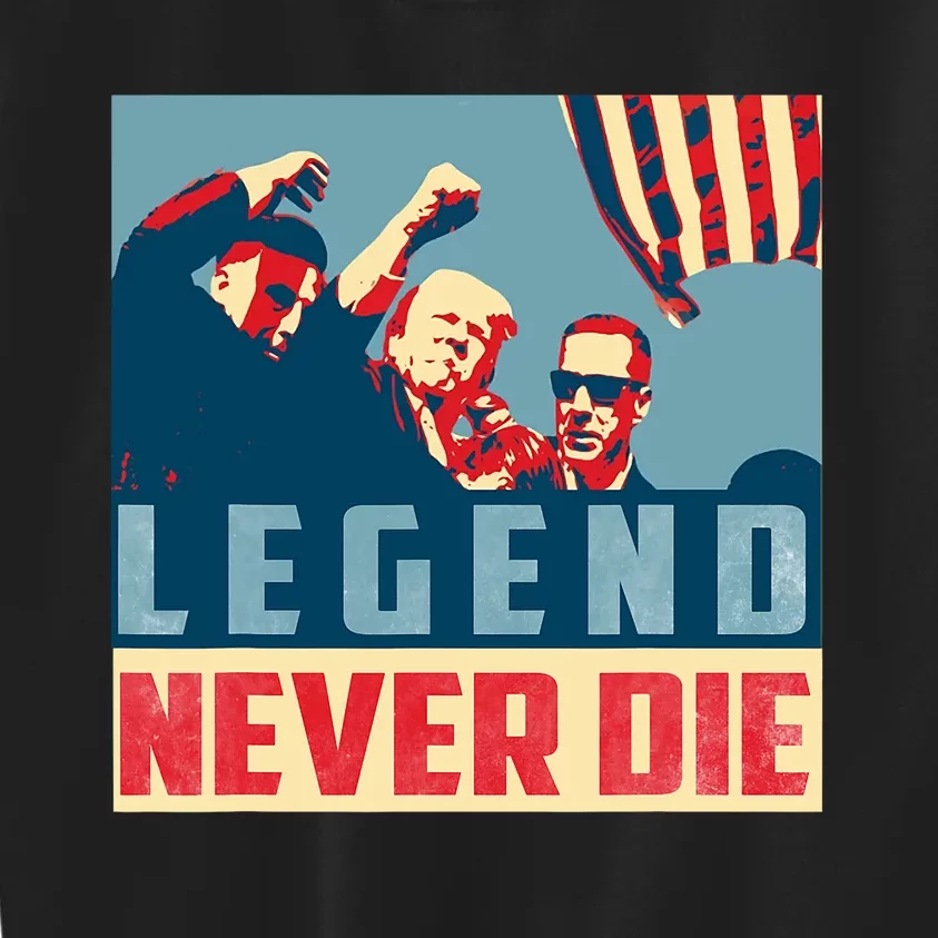 Legend Never Die Trump 2024 President Support Vote For Trump Kids Sweatshirt