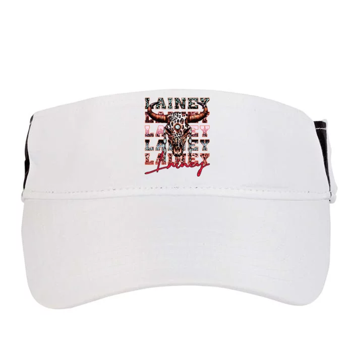 Lainey Name Distressed Lainey Leopard And Bullskull Adult Drive Performance Visor