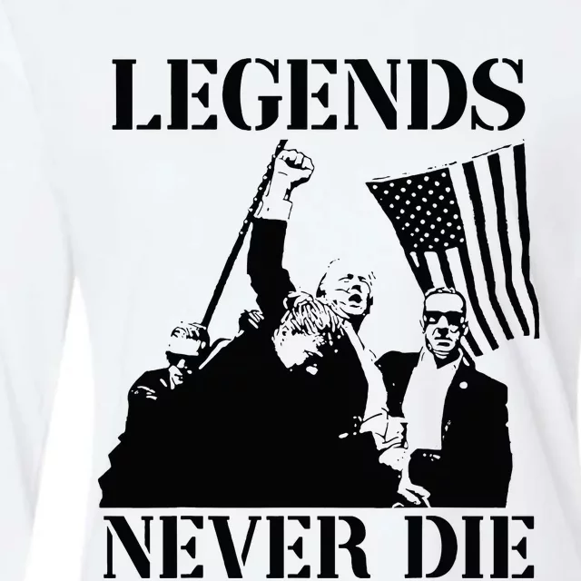 Legends Never Die Trump 2024 Pennsylvania Rally Patriot Womens Cotton Relaxed Long Sleeve T-Shirt