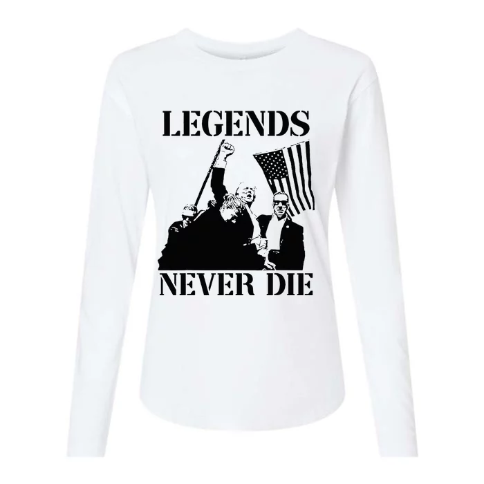 Legends Never Die Trump 2024 Pennsylvania Rally Patriot Womens Cotton Relaxed Long Sleeve T-Shirt