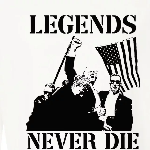 Legends Never Die Trump 2024 Pennsylvania Rally Patriot Cropped Pullover Crew