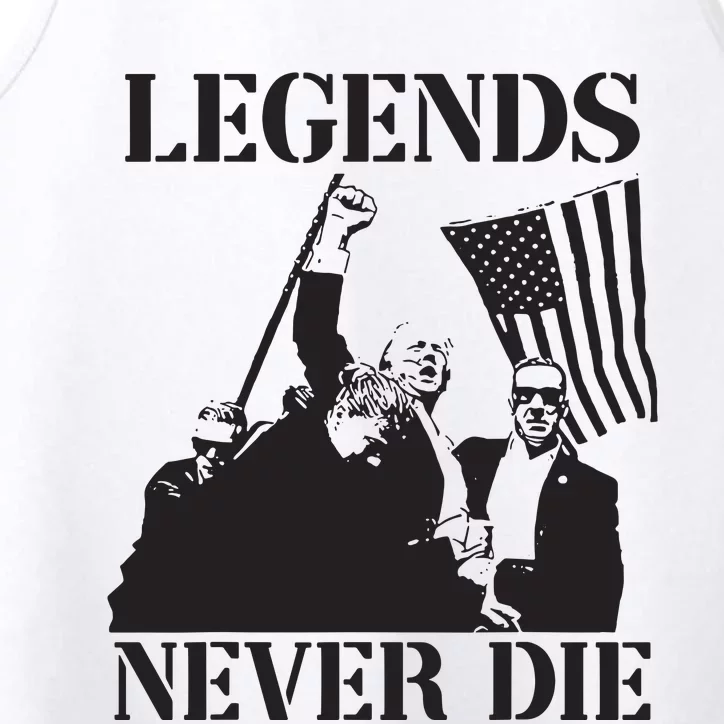 Legends Never Die Trump 2024 Pennsylvania Rally Patriot Performance Tank