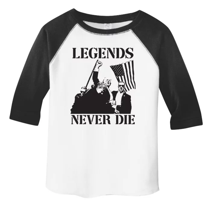 Legends Never Die Trump 2024 Pennsylvania Rally Patriot Toddler Fine Jersey T-Shirt