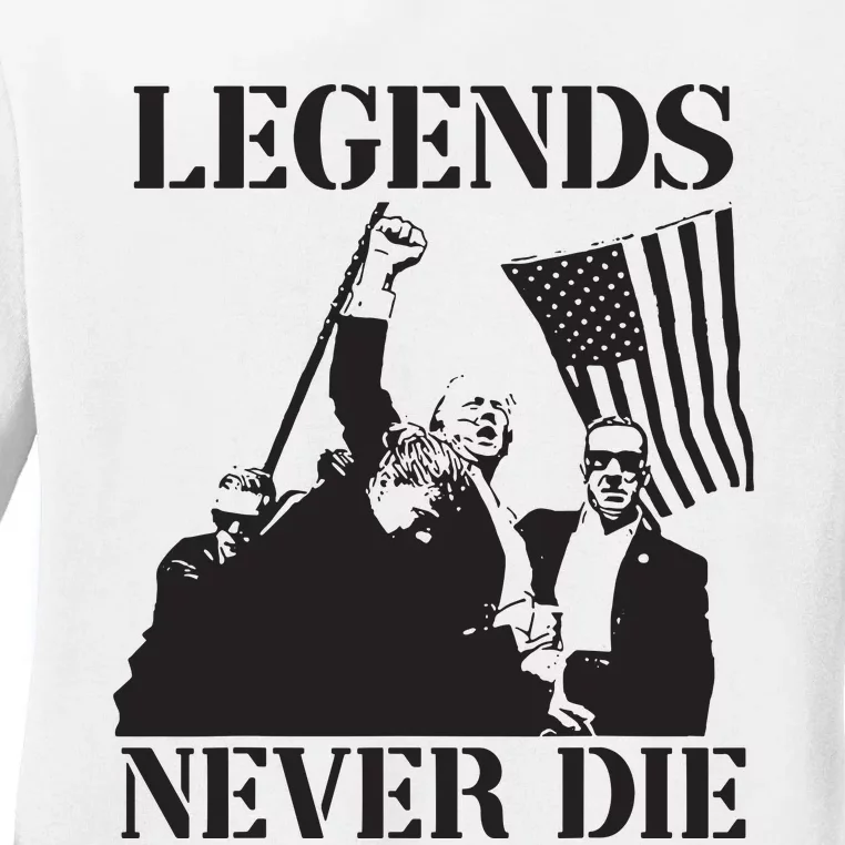 Legends Never Die Trump 2024 Pennsylvania Rally Patriot Ladies Long Sleeve Shirt