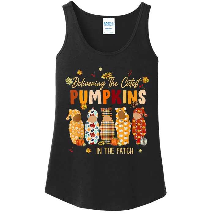 L&D Nurse Delivering The Cutest Pumpkins In The Patch Fall Ladies Essential Tank