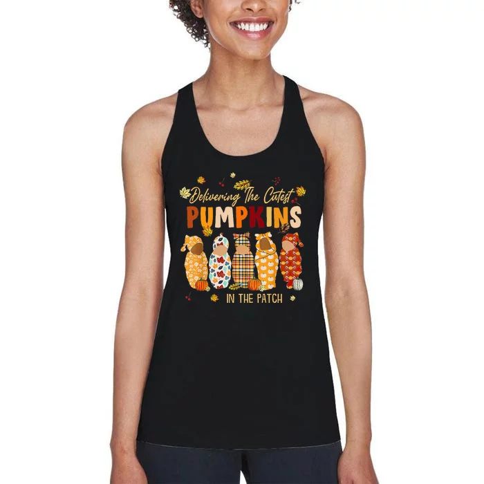 L&D Nurse Delivering The Cutest Pumpkins In The Patch Fall Women's Racerback Tank