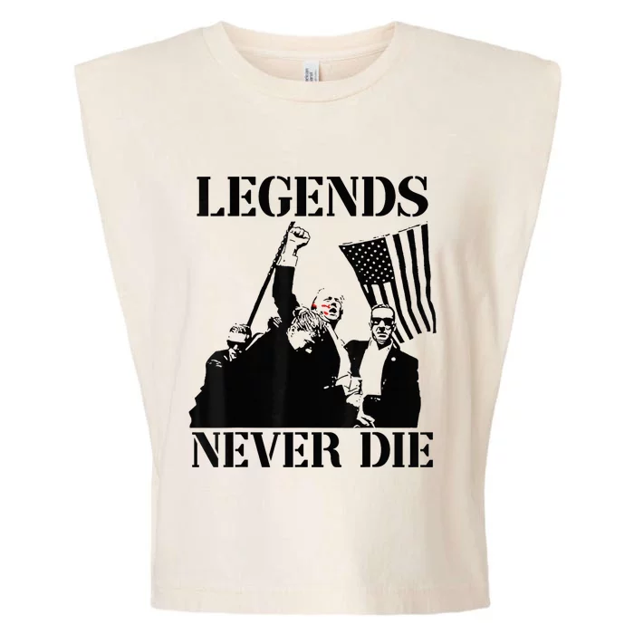 Legends Never Die Trump 2024 Pennsylvania Rally Patriot Garment-Dyed Women's Muscle Tee