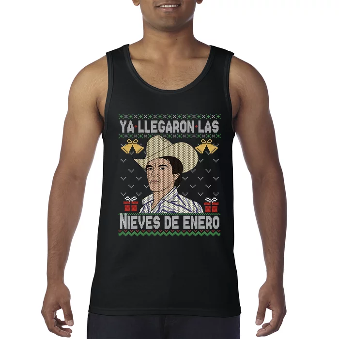 Las nieves de Enero El Rey del Corrido Mexican Christmas Tank Top