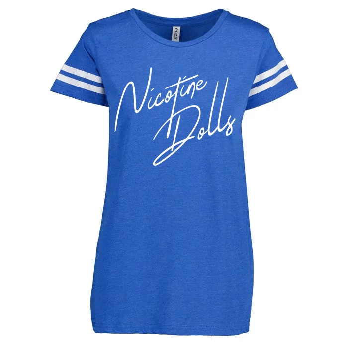 Limited Nicotine Dolls Band Logo Enza Ladies Jersey Football T-Shirt