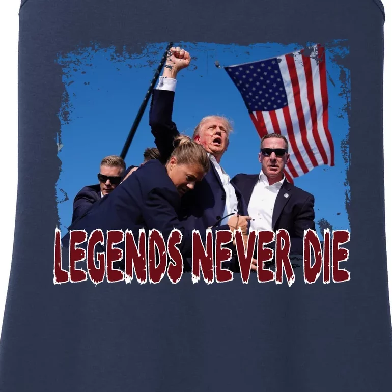 Legends Never Die Donald Trump Ladies Essential Tank