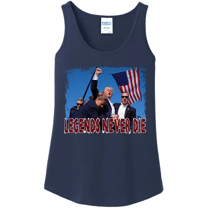 Legends Never Die Donald Trump Ladies Essential Tank