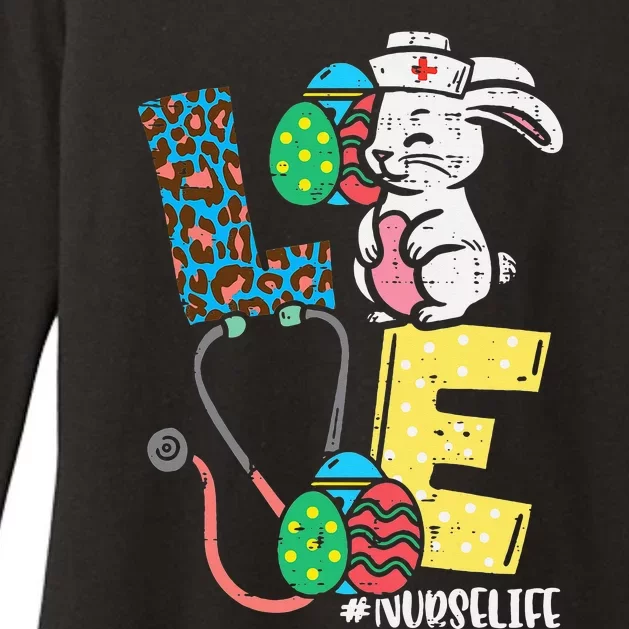 Love Nurse Easter Bunny Eggs Stethoscope Cute Scrub Womens CVC Long Sleeve Shirt