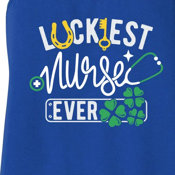 Luckiest Nurse Ever Gift Lucky Nurse Rn Nursing St Paddys Day Gift Women's Racerback Tank