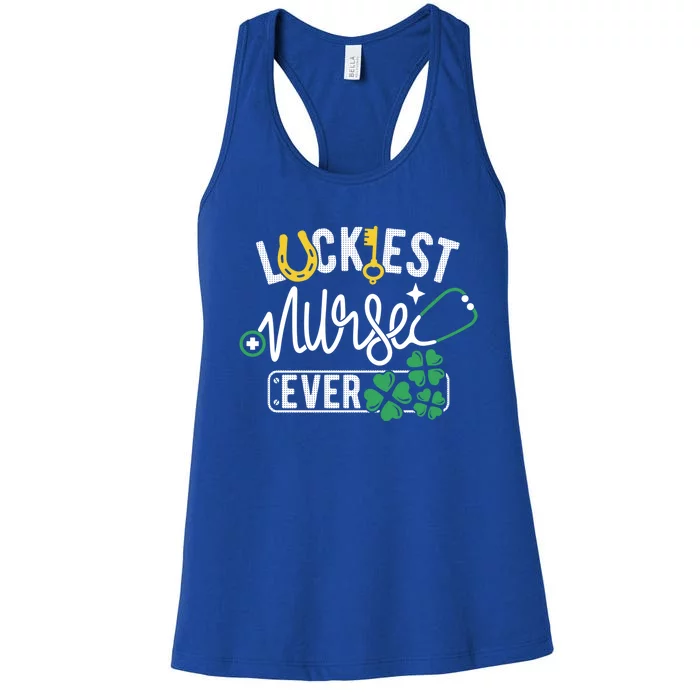 Luckiest Nurse Ever Gift Lucky Nurse Rn Nursing St Paddys Day Gift Women's Racerback Tank