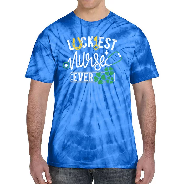 Luckiest Nurse Ever Gift Lucky Nurse Rn Nursing St Paddys Day Gift Tie-Dye T-Shirt