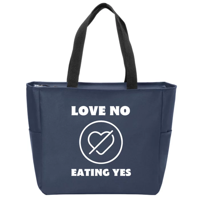 Love No Eating Yes Heart Zip Tote Bag