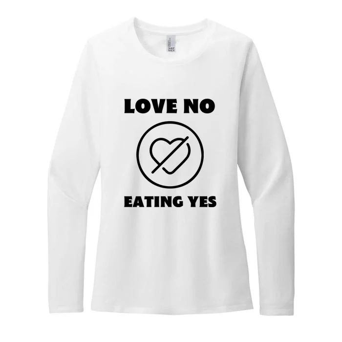 Love No Eating Yes Heart Womens CVC Long Sleeve Shirt