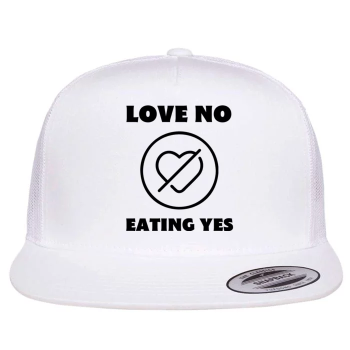 Love No Eating Yes Heart Flat Bill Trucker Hat