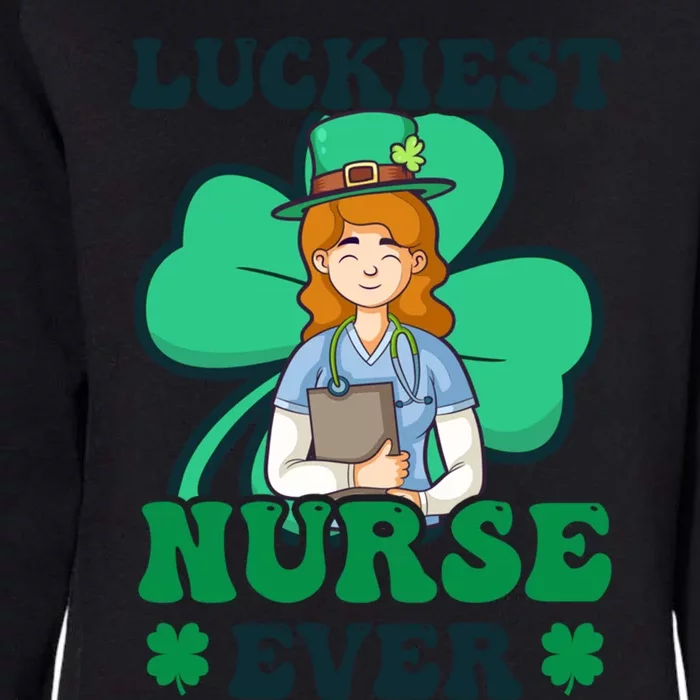 Luckiest Nurse Ever Design St Patricks Nurse Gift Womens California Wash Sweatshirt