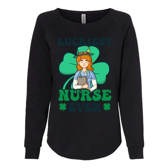 Luckiest Nurse Ever Design St Patricks Nurse Gift Womens California Wash Sweatshirt