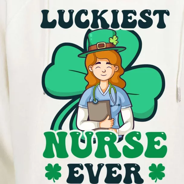 Luckiest Nurse Ever Design St Patricks Nurse Gift Womens Funnel Neck Pullover Hood