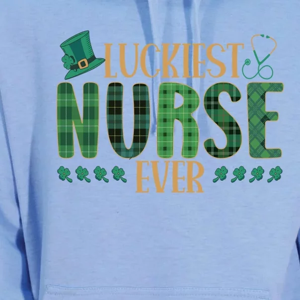 Luckiest Nurse Ever Shamrock Plaid St Patrick's Day Nurse Gift Unisex Surf Hoodie