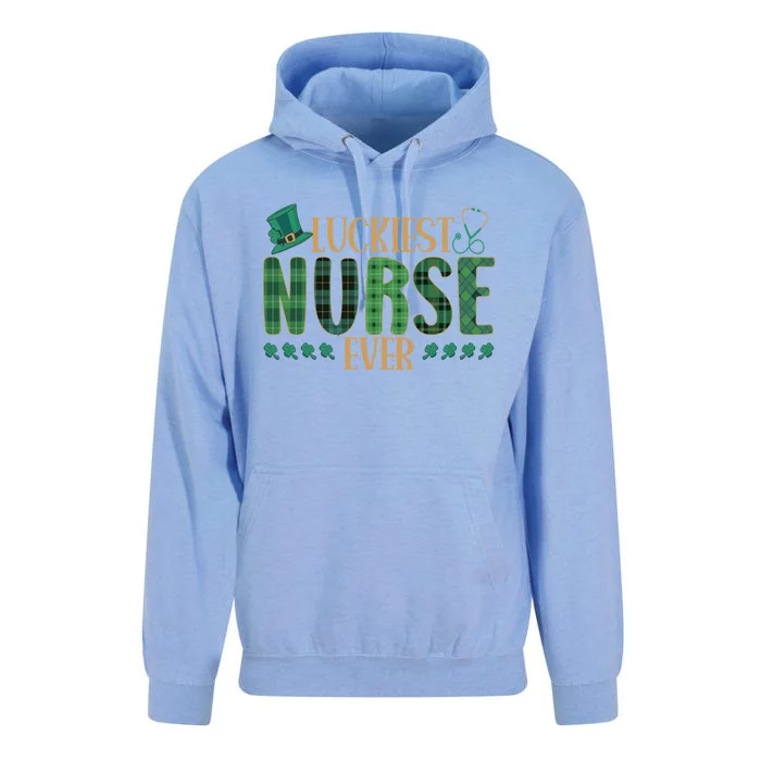 Luckiest Nurse Ever Shamrock Plaid St Patrick's Day Nurse Gift Unisex Surf Hoodie