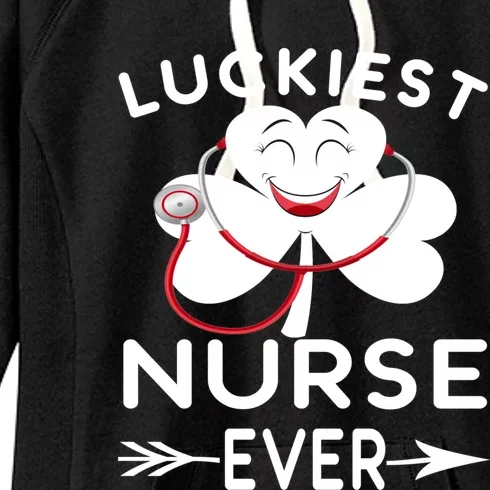 Luckiest Nurse Ever St Patrick Nurse Shamrock Gift Women's Fleece Hoodie