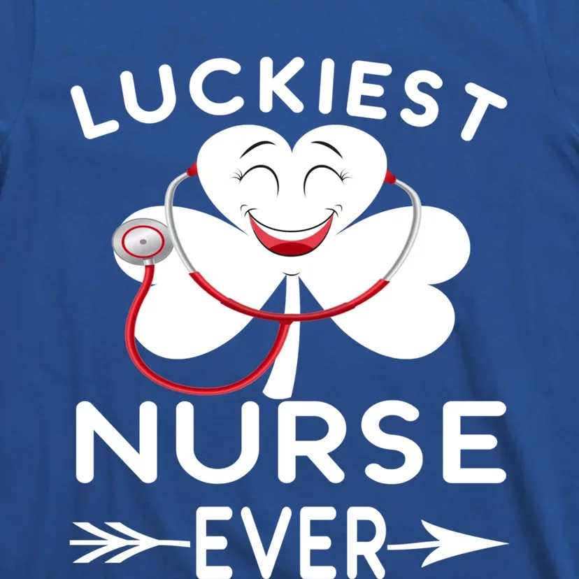 Luckiest Nurse Ever St Patrick Nurse Shamrock Gift T-Shirt