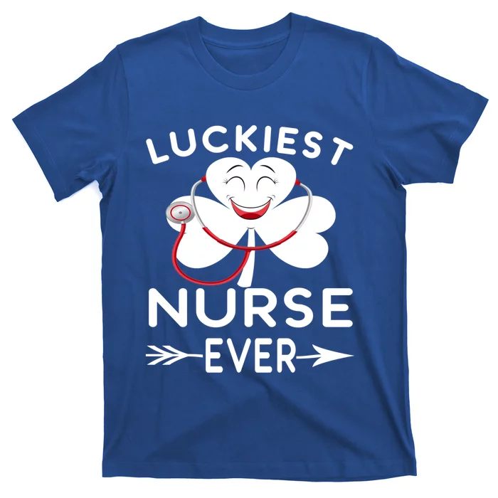 Luckiest Nurse Ever St Patrick Nurse Shamrock Gift T-Shirt