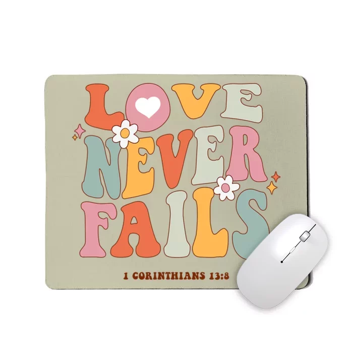 Love Never Fails Retro Positivity Quote Preppy Aesthetic Mousepad