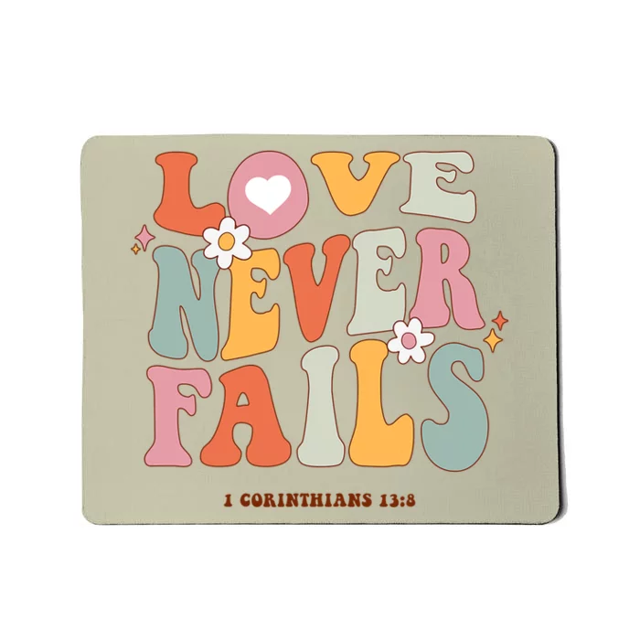 Love Never Fails Retro Positivity Quote Preppy Aesthetic Mousepad