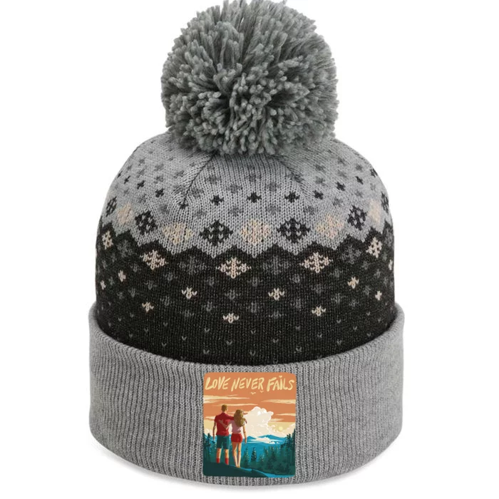 Love Never Fails Sunset Couple The Baniff Cuffed Pom Beanie