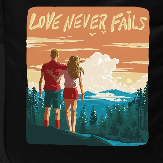 Love Never Fails Sunset Couple Impact Tech Backpack