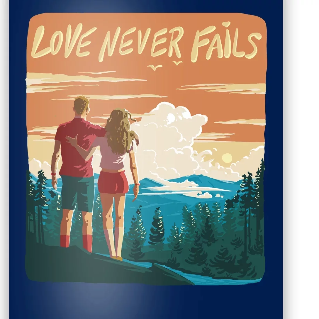 Love Never Fails Sunset Couple Poster