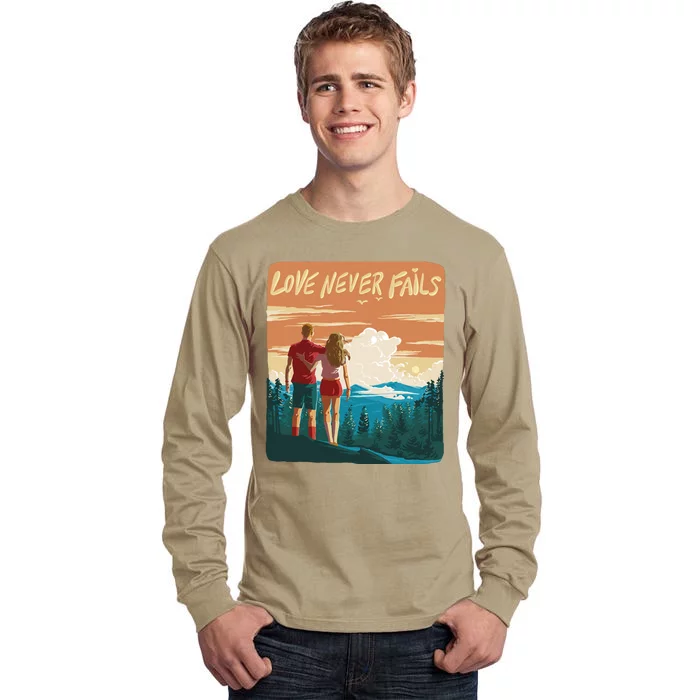 Love Never Fails Sunset Couple Tall Long Sleeve T-Shirt