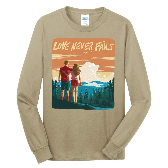 Love Never Fails Sunset Couple Tall Long Sleeve T-Shirt