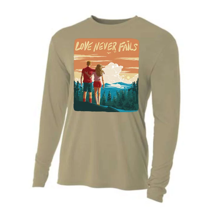 Love Never Fails Sunset Couple Cooling Performance Long Sleeve Crew